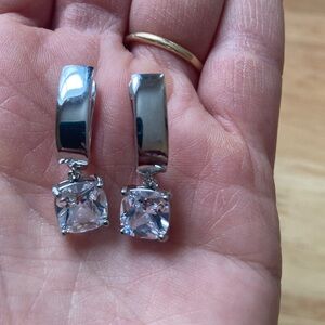 Pretty Bird Silver Earrings with Clear Stones